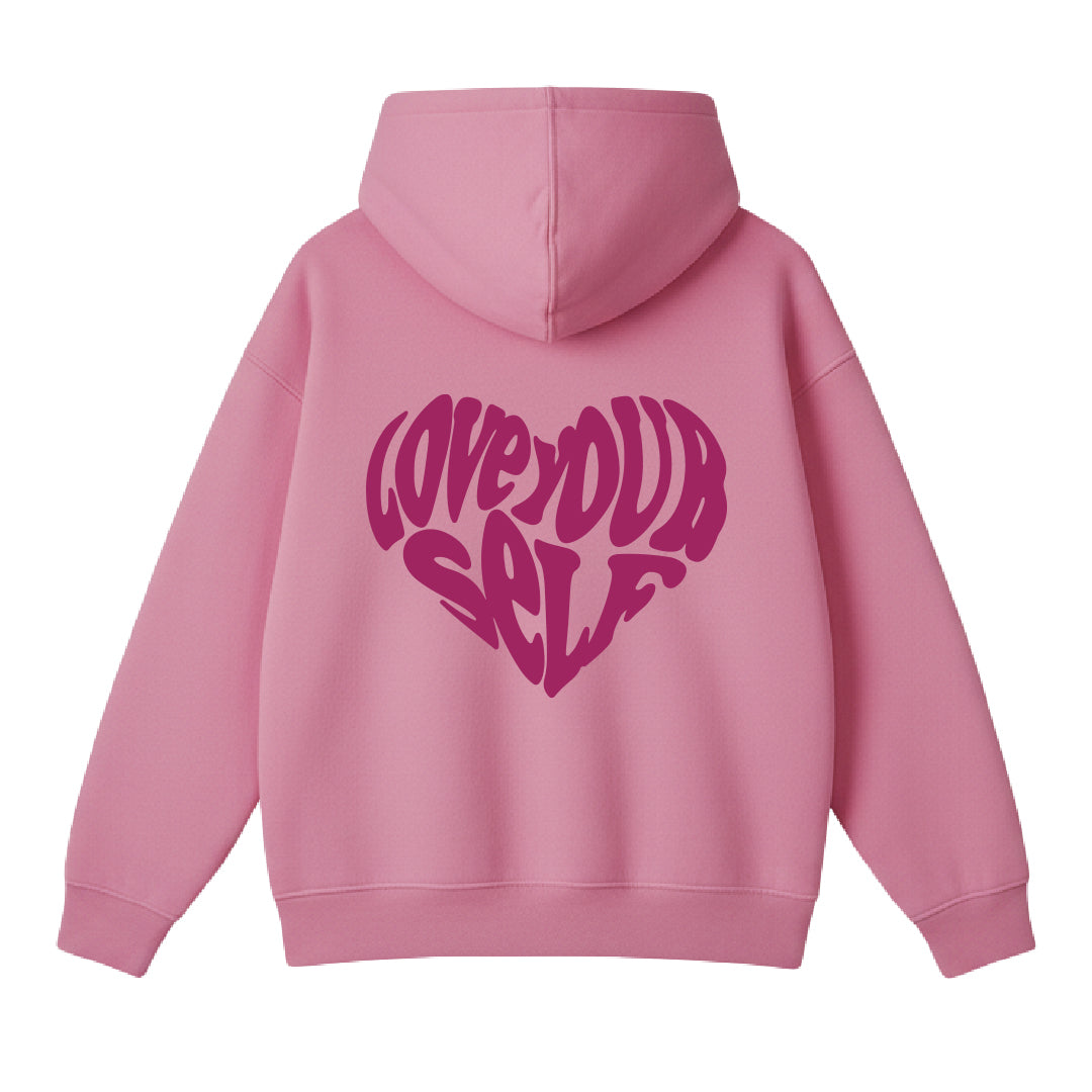 LOVE YOUR SELF HOODIE-(PINK)